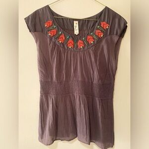 Native-style beaded Anthropologie Floreat top